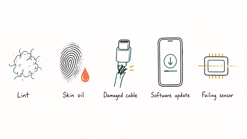 False positive moisture triggers include lint, humidity, bad cables, and cache bugs.