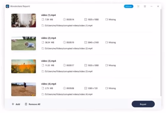 Repairing Videos with Wondershare Repairit