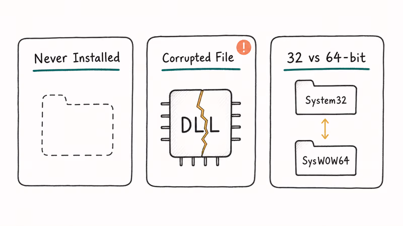 Cards show missing runtime corrupted file and architecture mismatch causes.