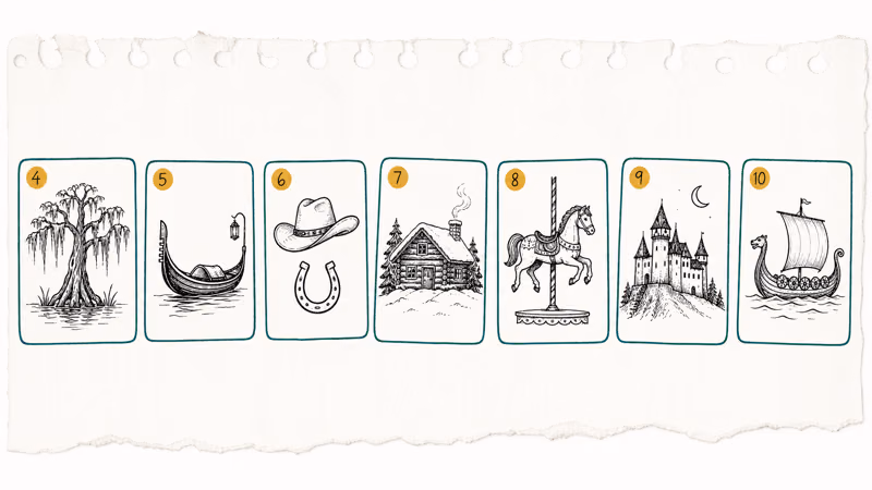 Hand drawn lineup of seven runner up Nancy Drew game thumbnails ranked four through ten
