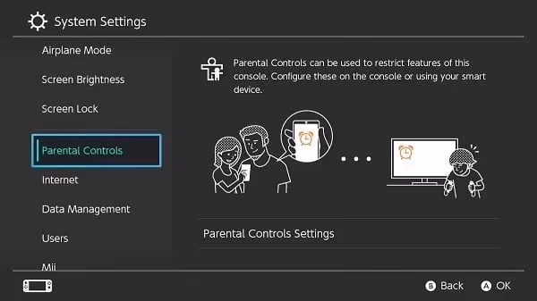 parental controls on Nintendo Switch System Settings
