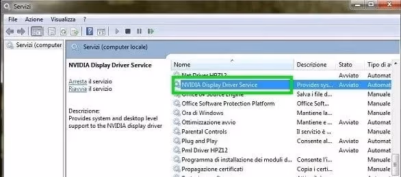 Check NVIDIA Display Driver Service to fix NVIDIA display settings are not available