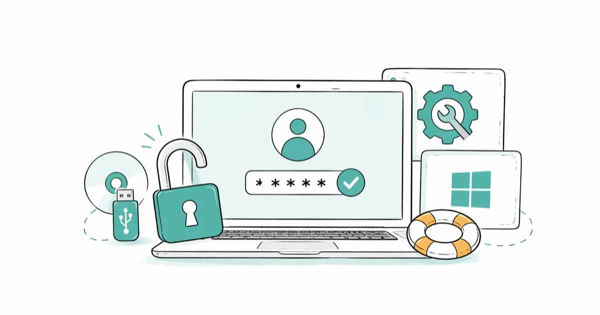 PCUnlocker Alternatives: 5 Ways to Reset Windows Password cover image