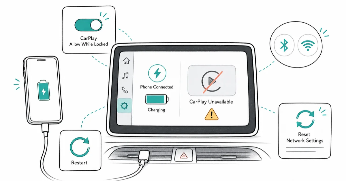 Phone Charging, But CarPlay Not Working? 13 Fixes That Work cover image
