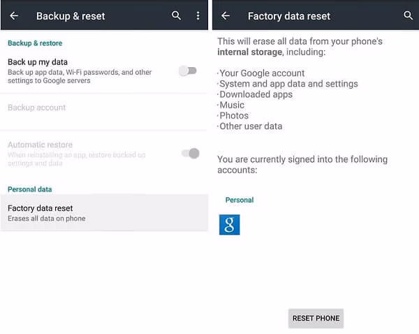 Reset the Phone to Factory Settings
