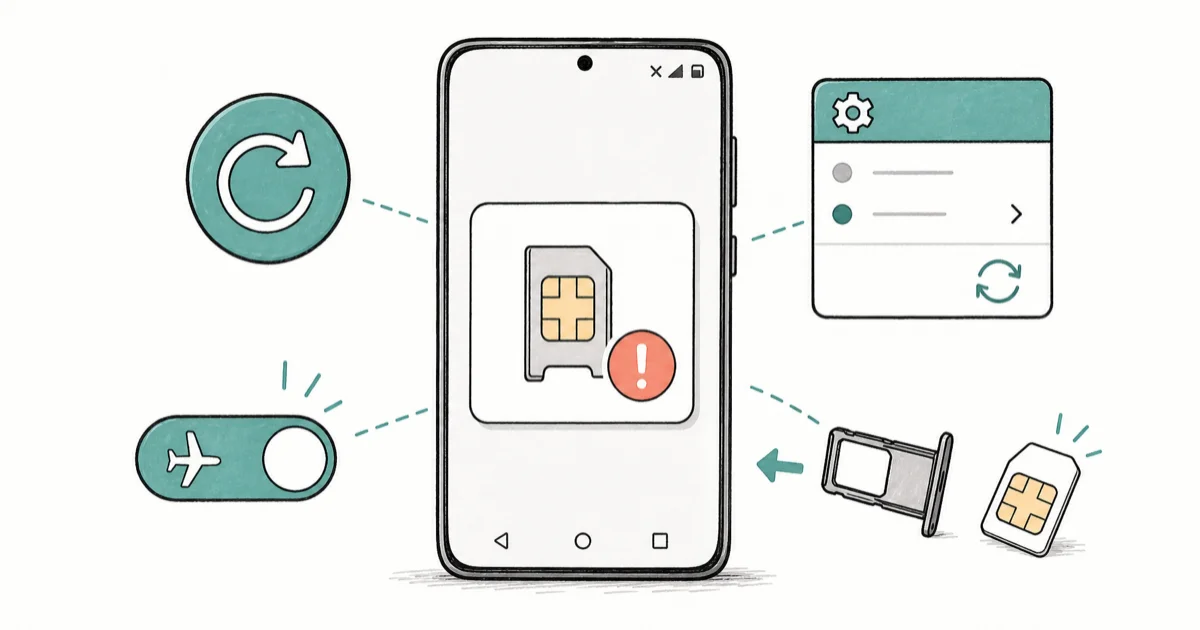 Fix "No SIM Card" on Android: 10 Proven Steps cover image