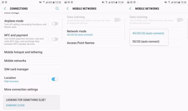 Set Network mode to auto