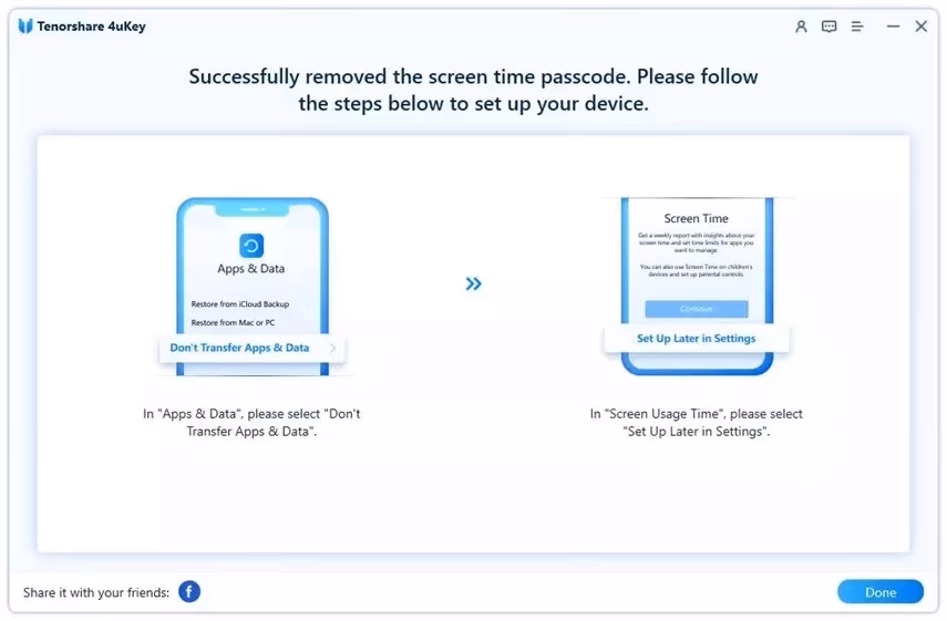 Tenorshare 4uKey - Remove Screen Time Passcode