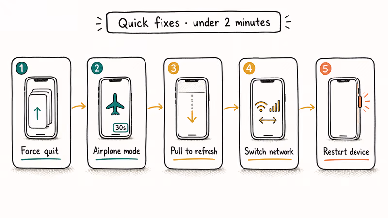 Five connected steps from force quit to device restart fixing Pinterest fast.