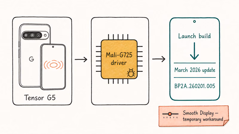 Pixel 10 Pro stutter traced to Mali G725 driver fixed by March 2026 update