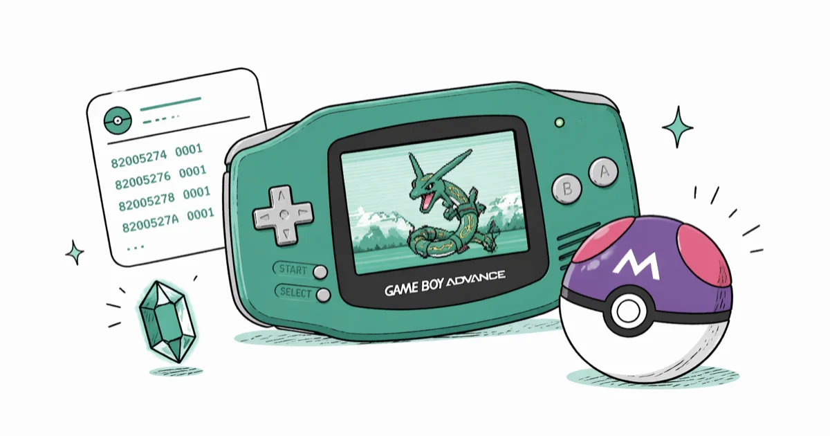 Pokémon Emerald Cheats for Your Own Cartridge Dump (2026) cover image