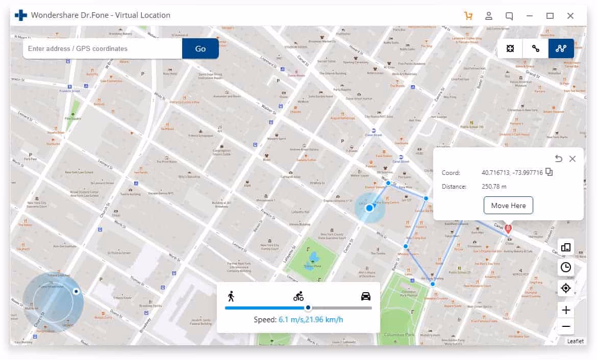 select the route for multiple stops