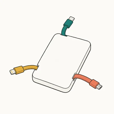 Charmast Portable Charger (10,000mAh, Built-in Cables)