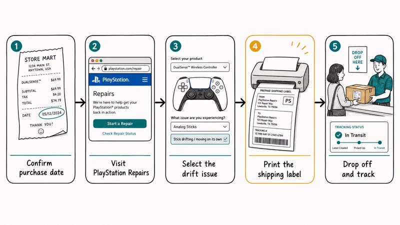 Five steps to file a Sony warranty claim for DualSense controller drift