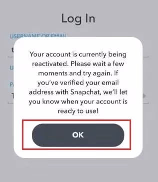 Your account is currently being reactivated