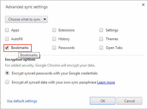 Using Chrome Sync