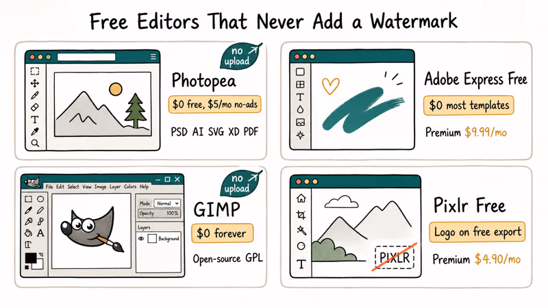 Free editors showing pricing and watermark policies for legal edits