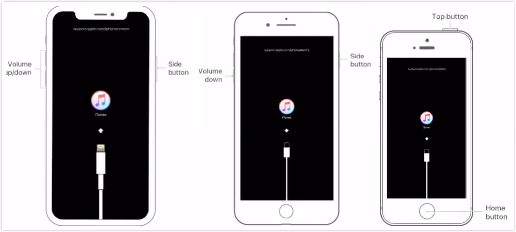 recovery mode of the iOS device