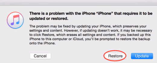Use Recovery Mode to restore iPhone without updating
