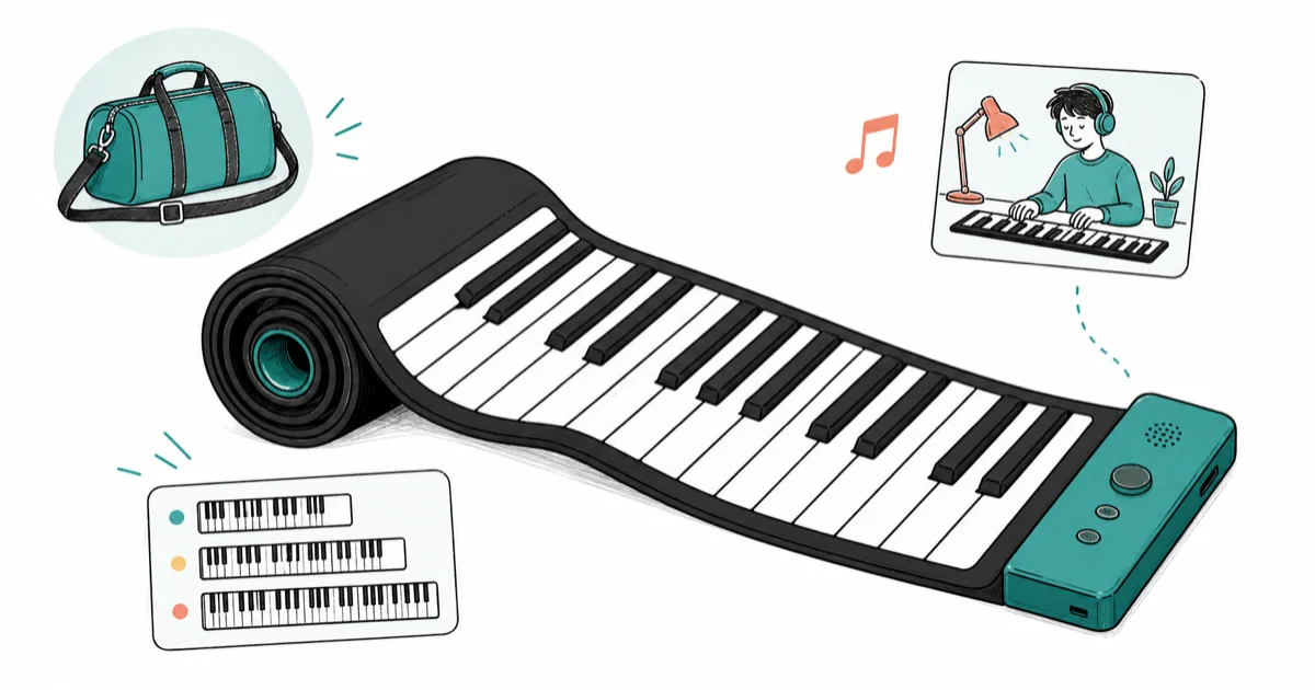 Roll Up Keyboard Piano: Portable Practice for Musicians cover image
