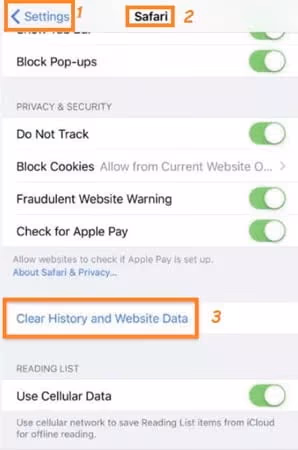 Safari Cache & Data Should Be Deleted