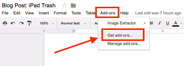 google docs get add ons