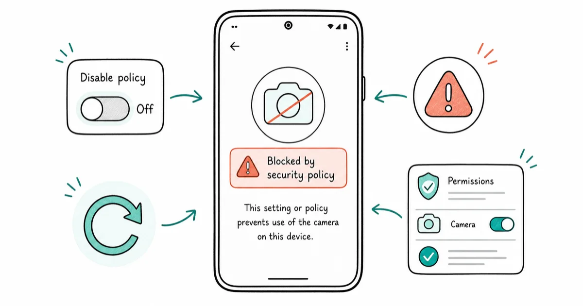 Fix "Security Policy Prevents Use of Camera" on Android cover image