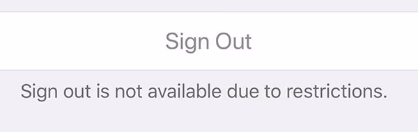 Sign Out is Not Available Due to Restrictions