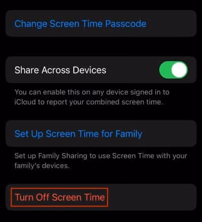 Turn Off Screen Time on iPhone