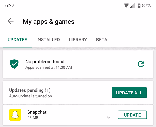 Update Snapchat app to fix Snapchat Filters Not Working
