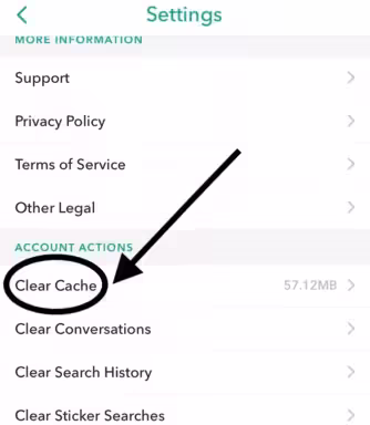 Clear Snapchat Cache