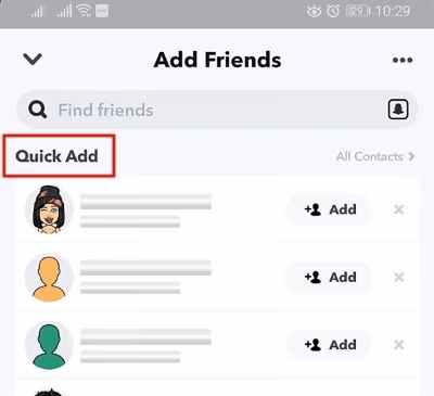 Snapchat Quick Add