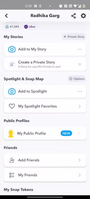 Select "My Public Profile"