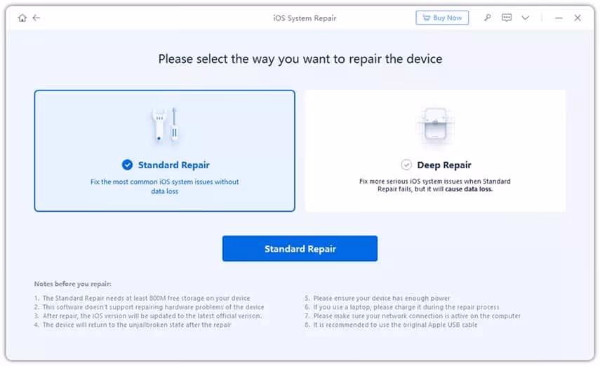 Tenorshare ReiBoot Standard Repair
