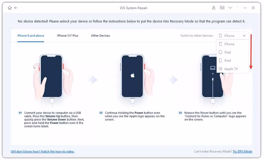 Enter Recovery/DFU Mode