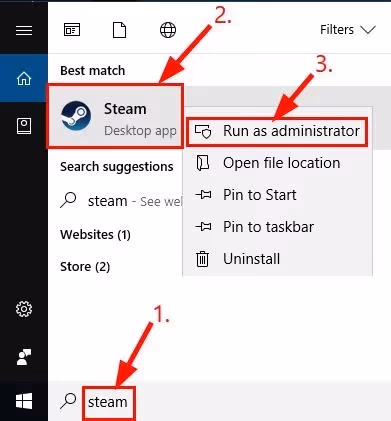 Set full control over the folder security of Steam