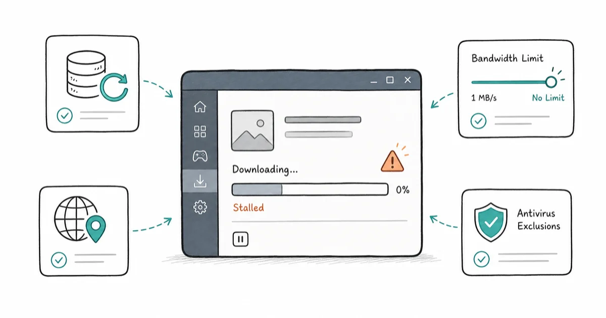 Steam Downloads Keep Stopping? 10 Fixes That Actually Work cover image