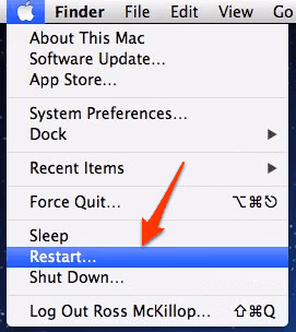 Stop spinning wheel on Mac by restarting the system