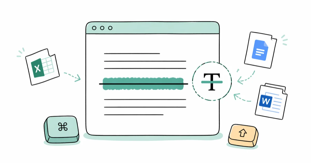 Strikethrough Shortcut: Word, Excel, Google Docs and More cover image