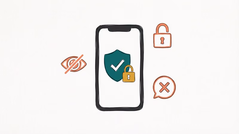 Smartphone with shield and lock icons representing TikTok privacy settings