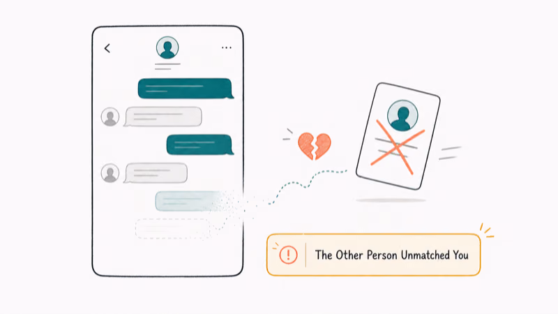 Hand-drawn illustration: The Other Person Unmatched You