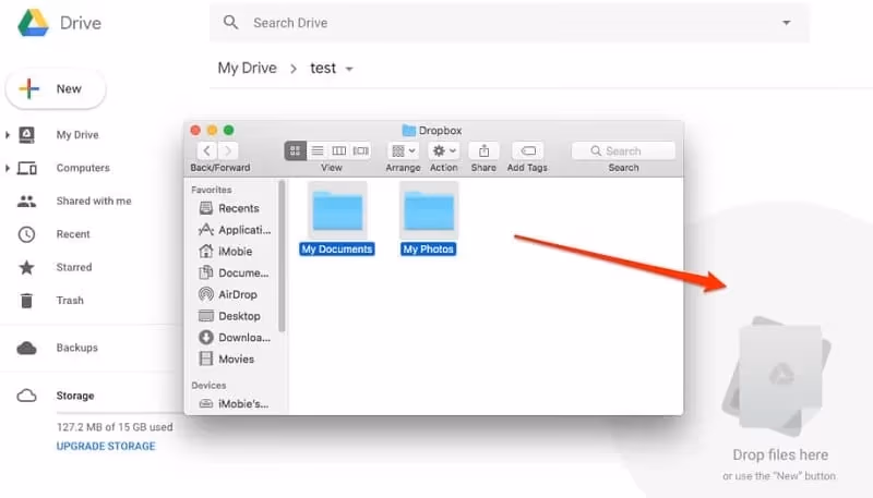 Steps to transfer Dropbox to Google Drive