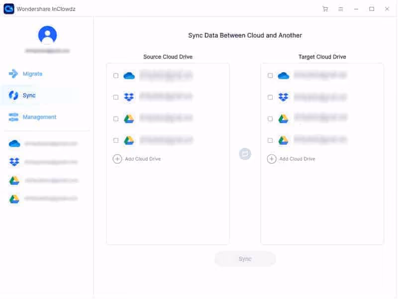 Sync Data Between Clouds with Wondershare InClowdz