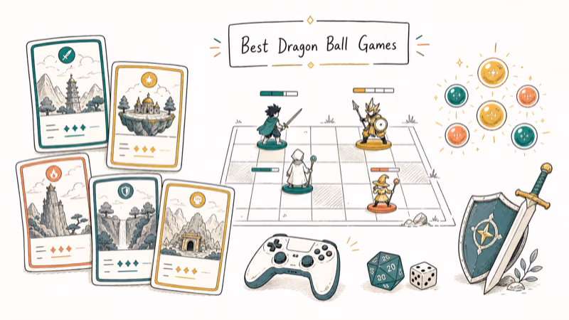 Hand-drawn illustration: Best Dragon Ball Games