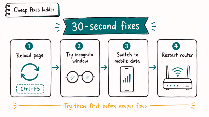 Four step quick fix sequence reload incognito mobile data router restart for Twitch error 2000