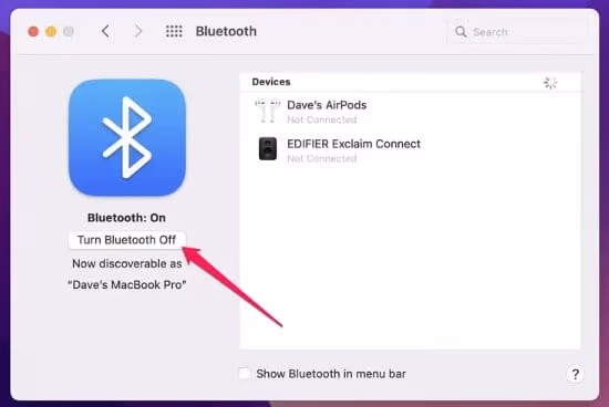 Enabling Bluetooth on a Mac 