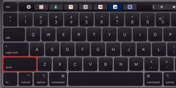 press the Shift key