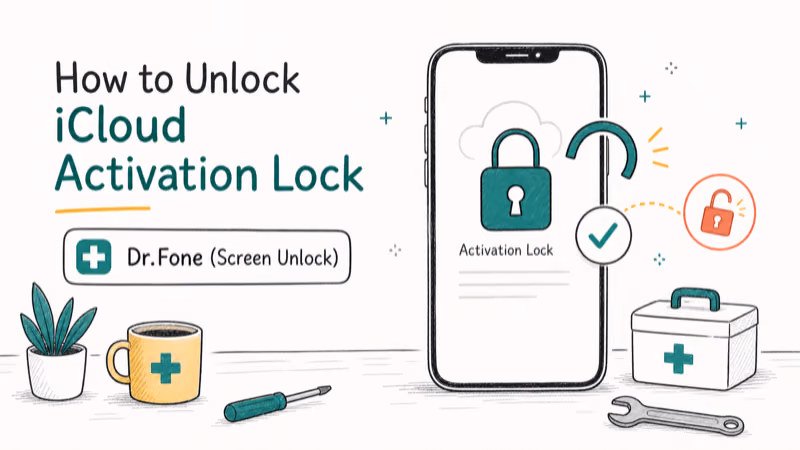 Hand-drawn illustration: Dr.Fone (Screen Unlock)