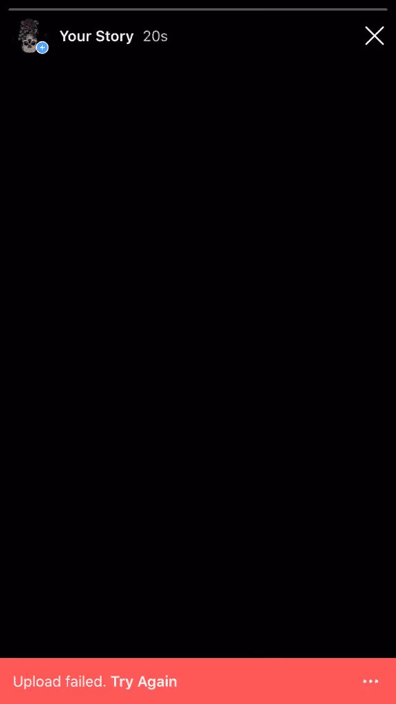 Instagram Story Upload Failed