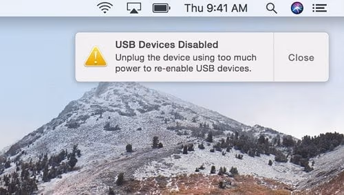 USB accessories disabled
